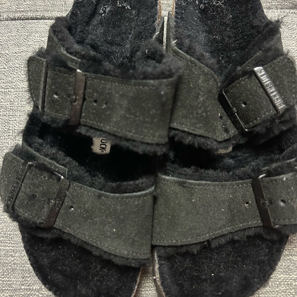 Birkenstock Arizona Shearling Suede Sandals 39